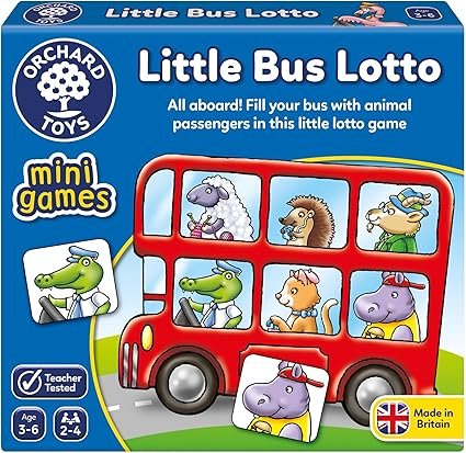 Orchard Toys Little Bus Lotto Mini Game, Small and Compact, Travel Game