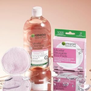 Garnier Micellar Rose Cleansing Water For Dull Skin, Glow Boosting Cleanser and Makeup Remover