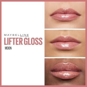 Maybelline New York Lifter Gloss, Hydrating Lip Gloss with Hyaluronic Acid, 5.4 ml, Shade: 003 Moon