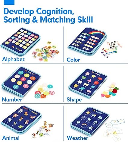 hahaland TOP 1 Montessori Busy Board for Toddlers 1 2 3 4 Years Old, Busy Book for Comprehensive Preschool Educational Playing
