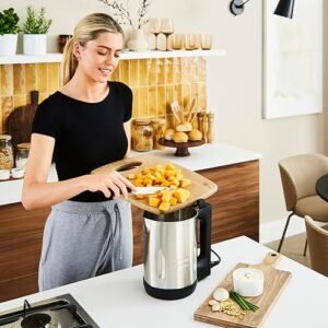 Morphy Richards 1.6L Sauté & Soup Maker, 4 Settings, Pause Function, LED Control Panel, Non-Stick Coated Jug, Detachable Power Cord, Stainless Steel, 501014