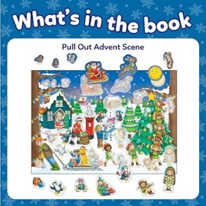 Orchard Toys Countdown to Christmas Activity Book, Festive Colouring and Activity Book, Includes Advent Scene and Stickers, For Kids Age 3 years +