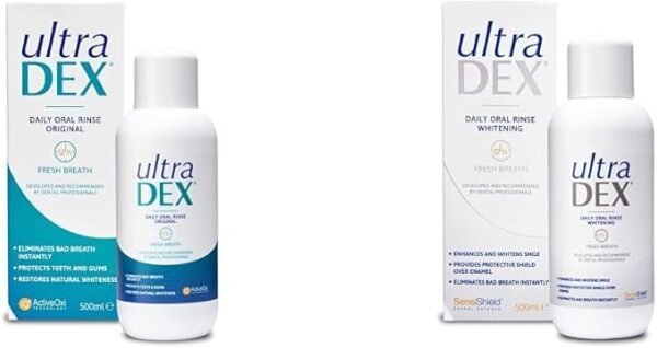 Ultradex Daily Oral Rinse, 1000Ml & Daily Oral Rinse Whitening, 500 ml