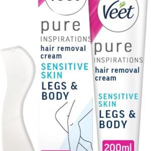 Veet Hair Removal Cream, 200ml, Veet Pure Sensitive Skin Hair Removal Cream, Leg Hair Removal, Depilatory Cream,