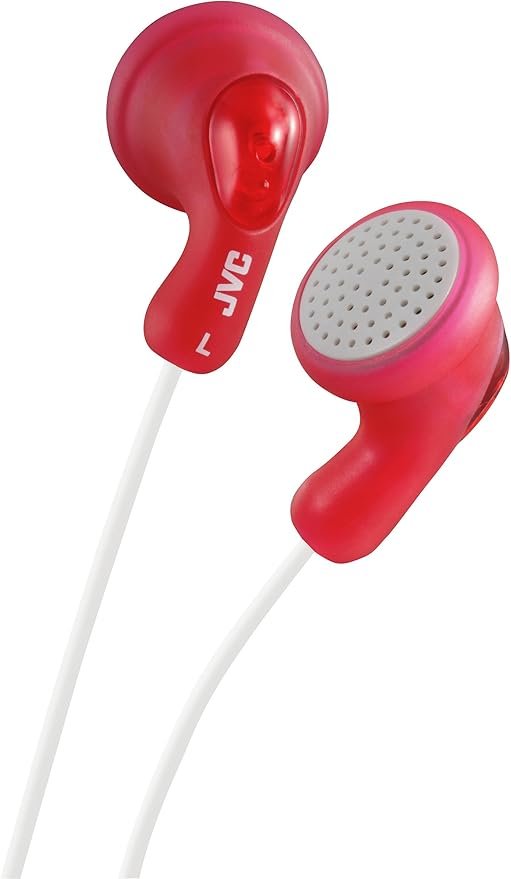 JVC Gumy HA-F14-RN-U In-Ear Headphones Wired Optimal Rubber Body Powerful Sound Red