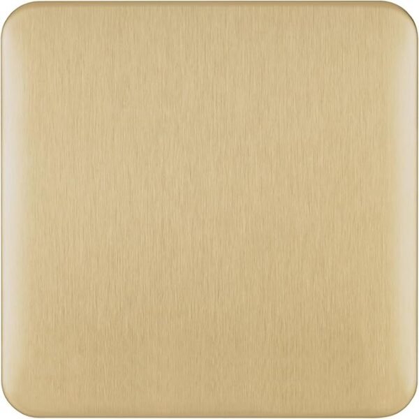 Schneider Electric Lisse Screwless Deco - Single Blank Plate, GGBL8010SB, Satin Brass