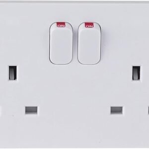 Schneider Electric Lisse White Moulded - Switched Double Power Socket, Single Pole, 13A, GGBL3020, White, Pack of 5