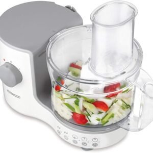 Kenwood Compact Food Processor, 1.4L Bowl, Blender, Emulsifying, Chopping Blade, Shredder Disc 400W, FP120, White [Energy Class A]