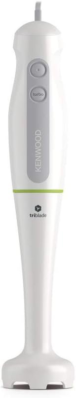 Kenwood Hand Blender, One Speed Mixer with Turbo, Triblend Wand, Anti-splash, 600W, HDP100WG, White