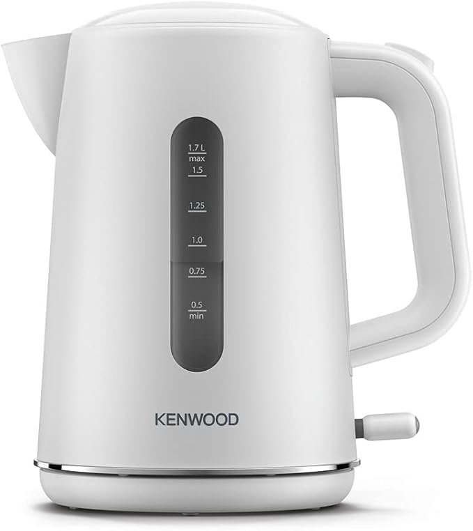 Kenwood Abbey Lux Water Kettle, 360° Swivel Base, Fast Boiling, Removable Filter, Water Capacity 1.7L, ZJP05.A0WH, 3000W, Pure White