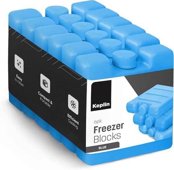 KEPLIN Freezer Blocks for Cooler Bags - Reusable Ice Packs for Lunch box, Travel, Picnic, and Outdoor Activities Multicolour (6 Pack)