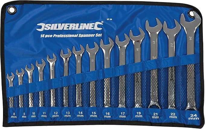 Silverline SP50 Combination Spanner Set 14pce 8 - 24 mm
