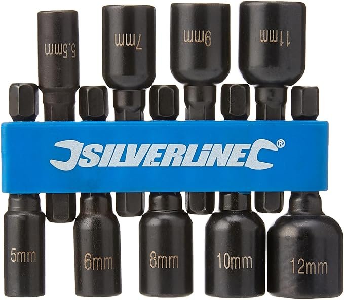 Silverline 855189 Magnetic Nut Driver Set 9pce 5 – 12 mm , Black