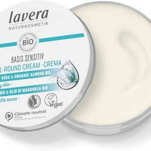 lavera basis sensitiv All-Round Cream - Natural Cosmetics - vegan - Organic Aloe Vera & Organic Almond Oil - certified - 150ml, white