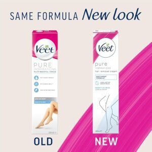 Veet Hair Removal Cream, 200ml, Veet Pure Sensitive Skin Hair Removal Cream, Leg Hair Removal, Depilatory Cream,