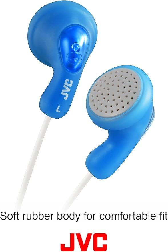 JVC Gumy HA-F14-AN-U In-Ear Earphones - Optimal Comfort with Soft Rubber Body - Powerful Reproduction - Choice of Bright Colours