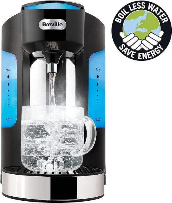 Breville HotCup Hot Water Dispenser | 2.0L with 3kW Fast Boil & Variable Dispense | Energy-efficient use | Gloss Black [VKJ318]