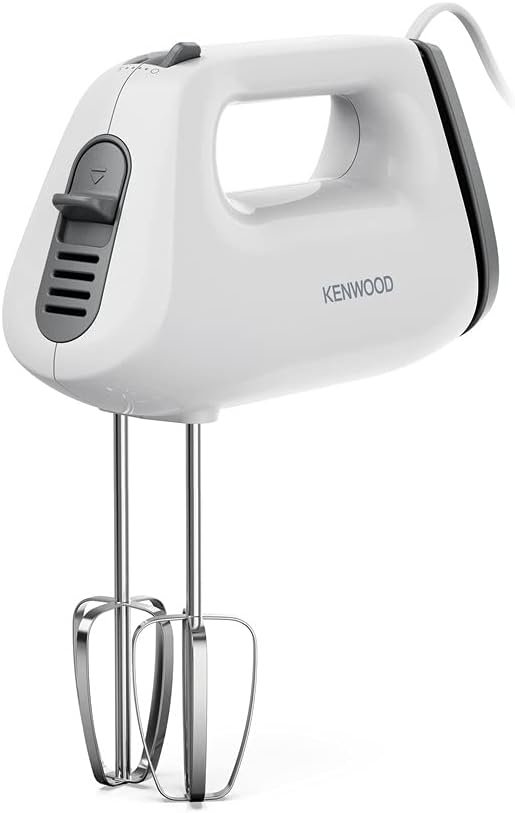 Kenwood QuickMix Lite, Lightweight Hand Mixer Twin Beaters with Slow Speed Start, SureEject Tool, Cord Wrap, HMP10.00WH, 300W Motor, Dishwasher Safe, White