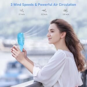 Blukar Mini Handheld Fan, Portable USB Rechargeable Fans