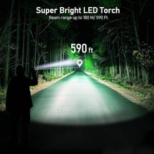 Blukar LED Torch Battery Powered, 2000L Super Bright Adjustable Focus Flashlight, 5 Lighting Modes