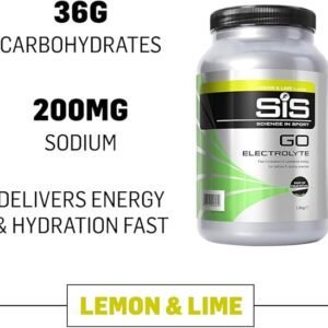 Science In Sport GO Electrolyte Powder Energy Drinks, High Carbohydrates and Sodium, Lemon and Lime Flavour, 32 Servings Per 1.6kg