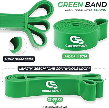 Coresteady Pull Up Bands & Resistance Bands - Rubber Heavy Duty Loop Band for Men & Women - Build Fit Power & Muscle - Training, Fitness Assist Pull Ups & Gym Exercise