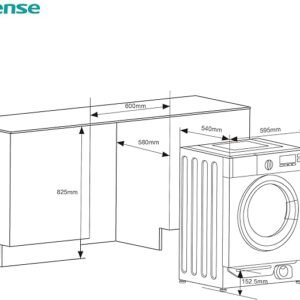 Hisense 3 Series WF3M741BWI Intergrated 7 KG Front Load Washing Machine - Durable Inverter | Quick Wash Baby Care | Wool - 14 Washing Programs 1400 RPM White- Energy Rating A [Energy Class A]