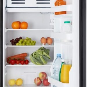 Cookology UCIF93 Undercounter Freestanding Fridge 93 Litre Capacity, Features an Adjustable Temperature Control and Legs, Reversible Door and Chiller Box - in Black [Energy Class F]