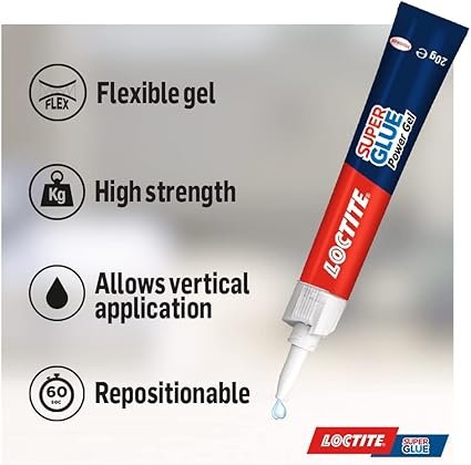 Loctite Super Glue Power Gel 20g, All Purpose Adhesive for Repairs, Super Strong Clear Glue for Various Materials, Superglue for Precise Repairs, 1 x 20g (Packing May Vary)