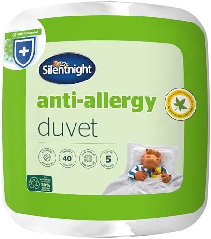 Silentnight Anti Allergy Double Duvet 10.5 Tog - All Year Round Winter Quilt Duvet Anti-Bacterial and Machine Washable with Allergy UK Approved Anti Allergy Fibres - Double Bed