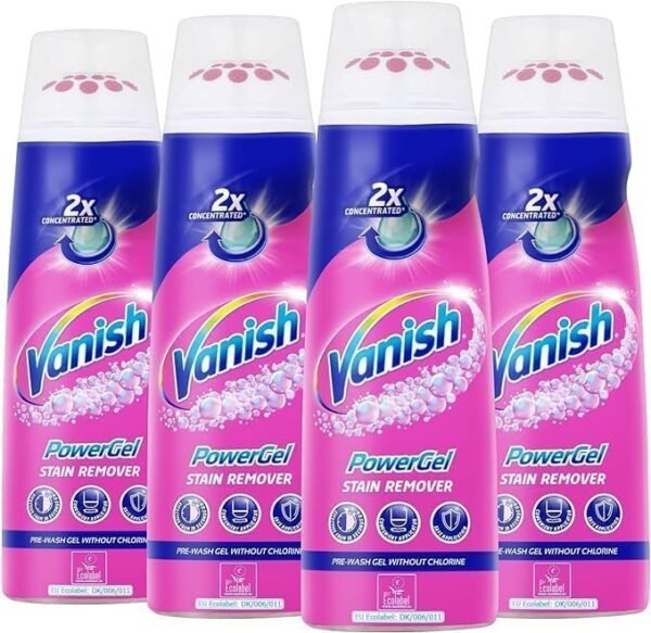 Vanish Fabric Stain Remover, Prewash Power Gel, 200 ml, Pack of 4