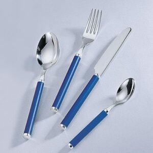 Villeroy & Boch Play! Blue Ocean Cutlery for up to 6 People, 24 Pieces, Stainless Steel, Blue Plastic Handle