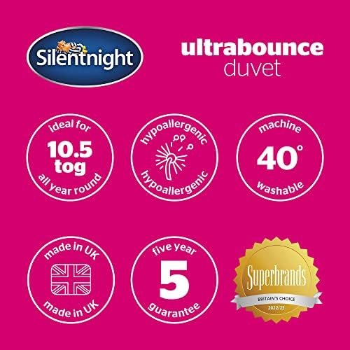Silentnight Ultrabounce 10.5 Tog Double Duvet – All Year Duvet Quilt Ideal for Summer and Winter – Hypoallergenic and Machine Washable - Double, White