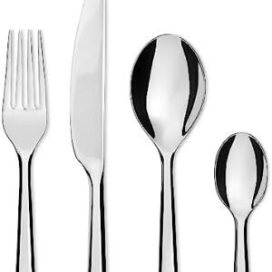 Alessi BG02S24 Amici Cutlery Set 24 Pieces, 18/10 Stainless Steel, Silver