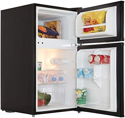 Cookology UCFF87 47cm Freestanding Undercounter Small Fridge Freezer with 2 Doors, 87 Litre, Adjustable Temperature Control, LED Light and a 3 Star Freezer Rating - Black
