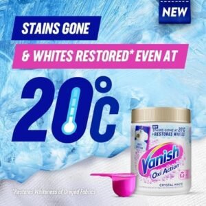 Vanish Gold Oxi Action Stain Remover & Whitening Booster Powder For Whites 1.5 Kg, Back to School, Removes School Stains Even at 20°C, Restores Whiteness of Greyed Fabrics, Safe on School Uniforms