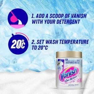 Vanish Gold Oxi Action Stain Remover & Whitening Booster Powder For Whites 1.5 Kg, Back to School, Removes School Stains Even at 20°C, Restores Whiteness of Greyed Fabrics, Safe on School Uniforms