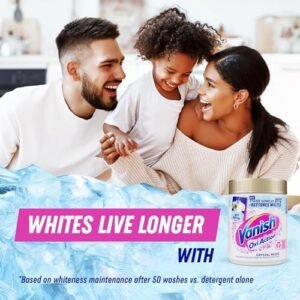 Vanish Gold Oxi Action Stain Remover & Whitening Booster Powder For Whites 1.9 Kg, Back to School, Removes School Stains Even at 20°C, Restores Whiteness of Greyed Fabrics, Safe on School Uniforms