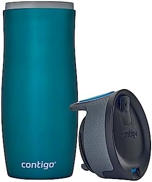 Contigo West Loop Autoseal Travel Stainless Steel Thermal Vacuum Flask, Leakproof Tumbler, Coffee Mug with BPA Free Easy-Clean Lid, 470 ml, Bay