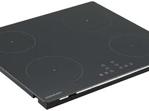 Cookology CIH602 60cm Induction Hob 4 Zone Cooktop, Ceramic Glass, Touch Control, 9 Heat Settings, Child Lock and Auto Switch Off - In Black