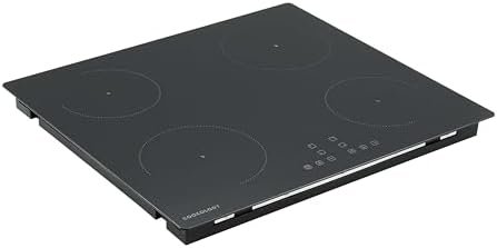 Cookology CIH602 60cm Induction Hob 4 Zone Cooktop, Ceramic Glass, Touch Control, 9 Heat Settings, Child Lock and Auto Switch Off - In Black