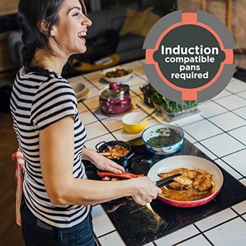 Cookology CIH602 60cm Induction Hob 4 Zone Cooktop, Ceramic Glass, Touch Control, 9 Heat Settings, Child Lock and Auto Switch Off - In Black