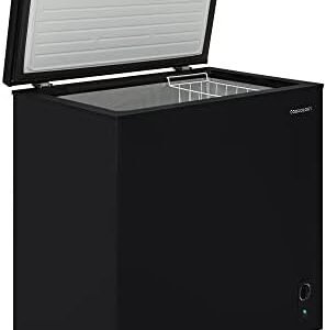 Cookology CCFZ198BK Freestanding Chest Freezer - 198 Litre Capacity - Suitable for Outbuildings and Garages - Freezer and Refrigeration Modes - Easy Temperature Control - 4 Star Freezer Rating - Black