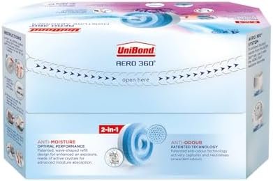 UniBond AERO 360° Moisture Absorber Lavender Garden Refill Tab, aromatherapy, ultra-absorbent and odour-neutralising, for AERO 360° Dehumidifier, Condensation Absorbers, 4 Pack (4 x 450g)