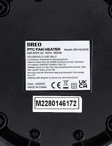 Dreo 16 Inch Space Heater, 1800W Silent Ceramic Electric Heater Low Energy, 3-Mode 3-Speed, Overheating & Tip-Over Protection, 12H Timer, 70° Oscillation, for Home, Solaris Slim H3