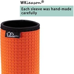 WK IEASON 16oz Can Sleeves Insulators Neoprene Standard Can Covers Coolers Holder Non-Slip Neoprene Can Coolie (16OZ，Green/Orange/Grey/Light Blue)