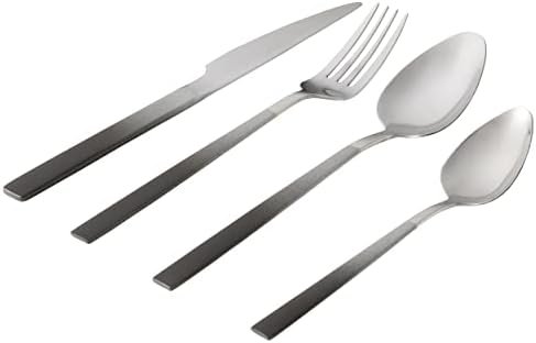 Salter 16-Piece Cutlery Set- Silver Ombre Coated 18/0 Stainless Steel Tableware