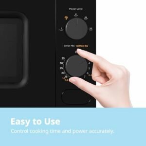 COMFEE' 700W 20L Black Microwave Oven With Compact Design, 5 Cooking Power Levels, Quick Defrost Function, And Kitchen Manual Timer - CM-M202CC(BK)