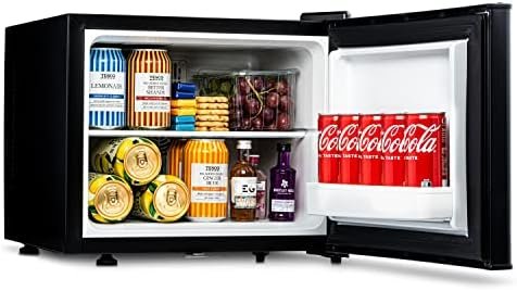 Subcold Aire20 LED Mini Fridge | 20L Small Table Top Model | Quiet Frost Free Fridge for Bedrooms & Hotels | Lockable with Solid door & interior LED light (Black)
