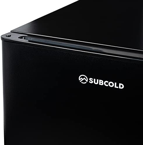Subcold Aire20 LED Mini Fridge | 20L Small Table Top Model | Quiet Frost Free Fridge for Bedrooms & Hotels | Lockable with Solid door & interior LED light (Black)